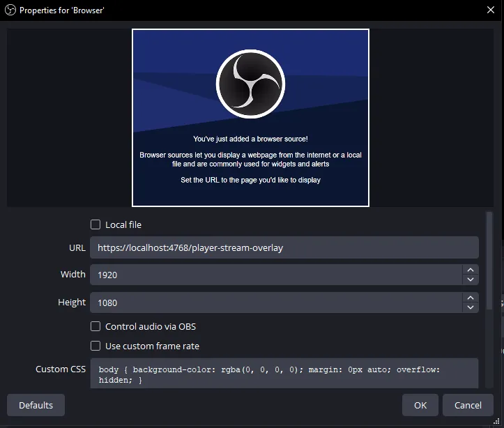 OBS Settings